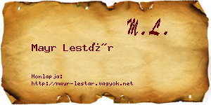 Mayr Lestár névjegykártya